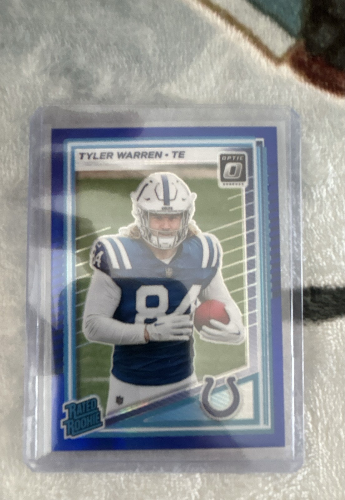 2025 Panini Donruss Optic - Rated Rookie Tyler Warren #234 Blue Prizm