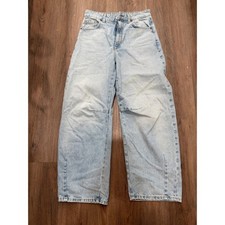 ZARA Wide Leg Light Wash Denim Jeans Womens EUR 34 USA 2