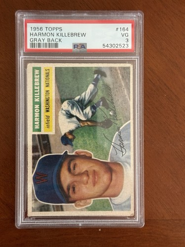 Harmon Killebrew [Gray Back] #164 1956 Topps card