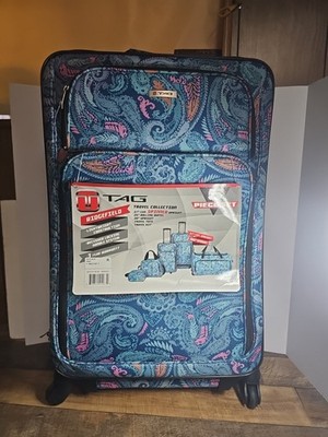 Tag Ridgefield Blue Paisley Luggage shoulder bag attaches suitcase