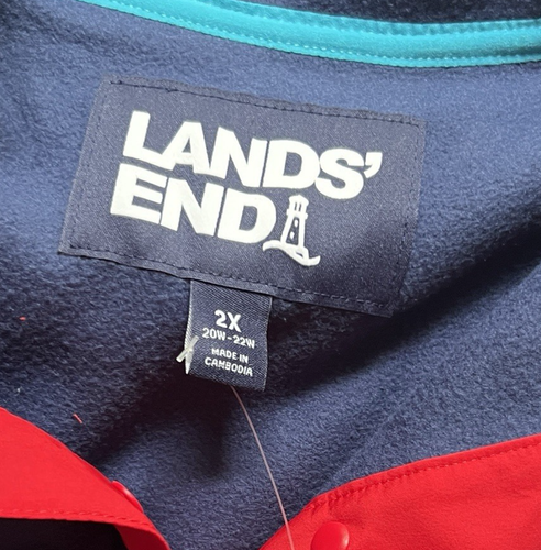 Lands' End Maglione Pullover Uomo Snap-T in Pile Azteco Gorpcore Uomo 2X - Foto 12 di 18