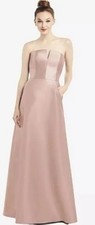 Alfred Sung Strapless Notch Bridesmaid Dress Toasted Sugar D774 NWT Size 4R