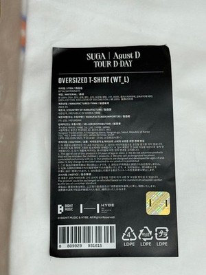 BTS SUGA Tour Agust D Tour D-DAY Oversized T-Shirt White size L | eBay