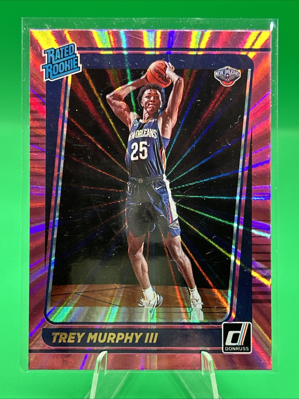 TREY MURPHY III #228 2021-22 PANINI DONRUSS RATED ROOKIE PINK LASER  Pelicans