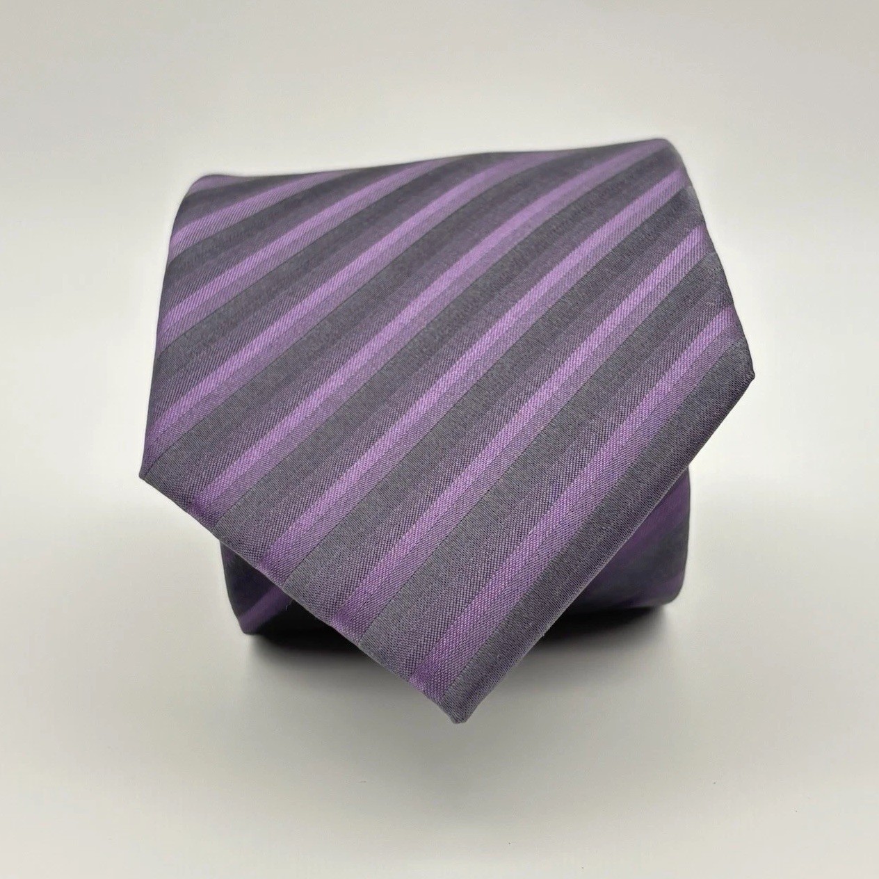 Kenneth Cole New York Purple Striped Silk Necktie