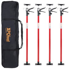 4x Adjustable Steel Support Poles - Cargo Bars,Drywall Cabinet Jacks 45-114in