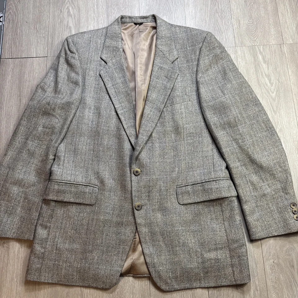 Vintage 1980’s Givenchy Gentleman Blazer Jacket Windowpane Tapestry Woven 42R - Image 2 of 4