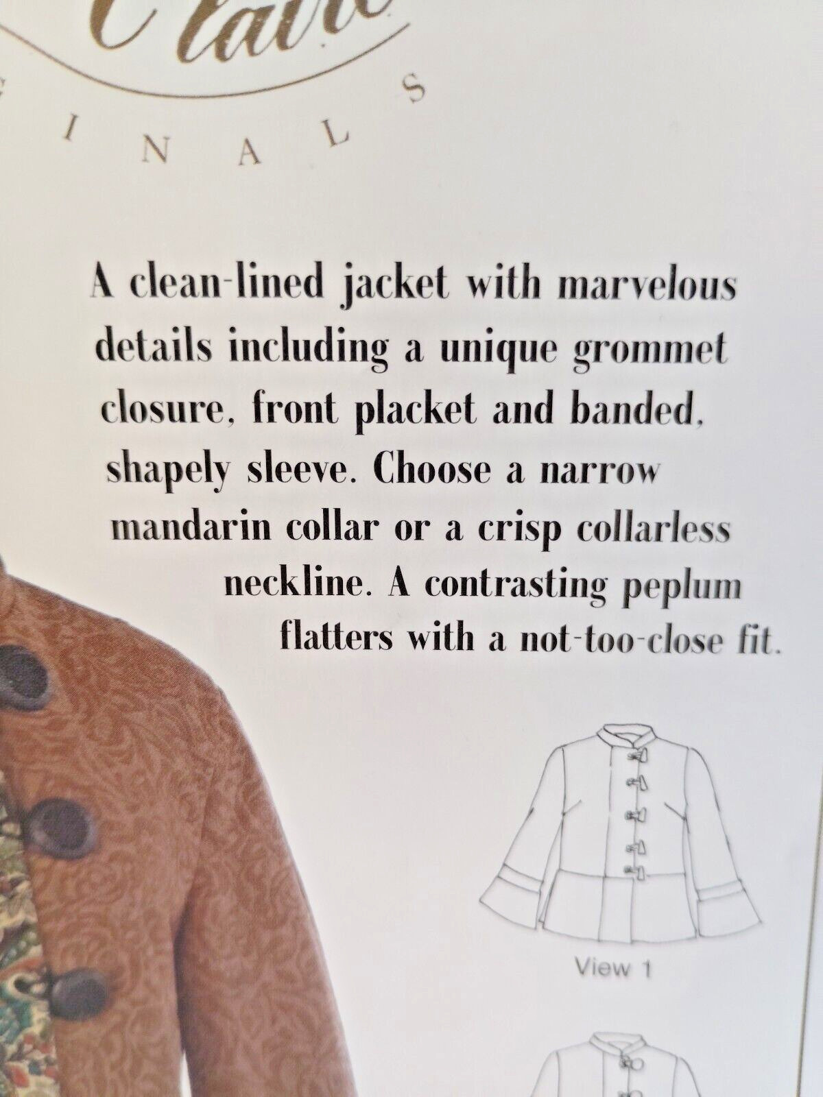 Jacket Coat Eyelet Appeal S M L XL Indygo Junction IJ727 Sewing Pattern Claire