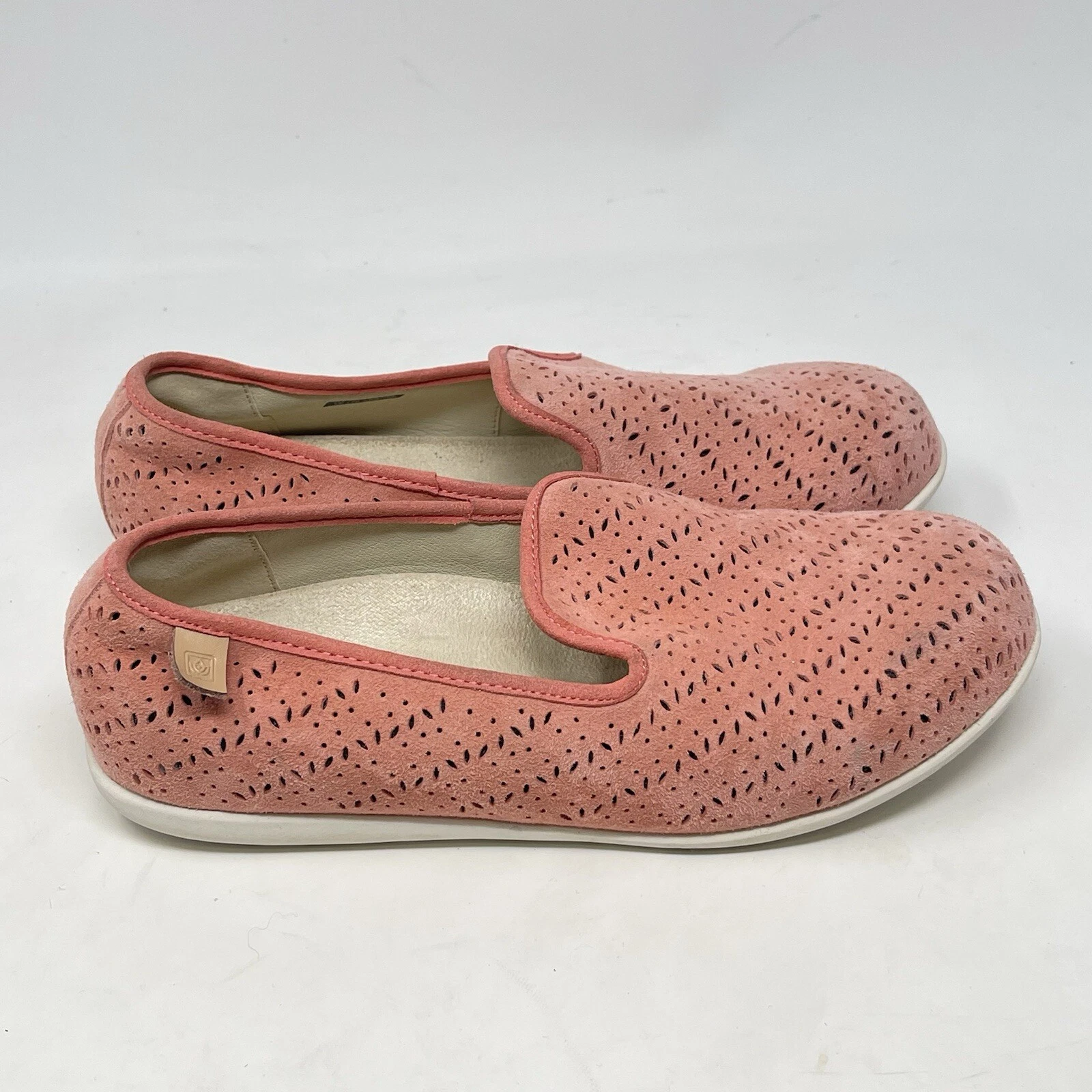 Spenco Bailey Shoes Womens Pink Suede Slip On Orthotic Comfort Loafers Flats