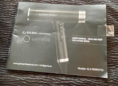 Manual ONLY GAMA iQ 2 perfetto Hair Dryer Directions How To Use Paperwork