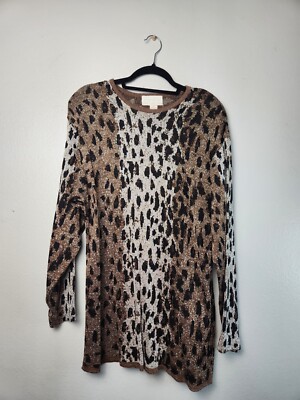 Cache Womens Animal Print Sweater Size Large