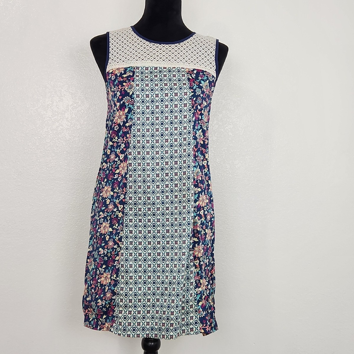 knee length tank top dress Everly Multicolor Polyester Tank Top Round Neck Knee Length Sun Dress Size M
