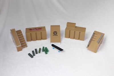  Skate Park Ramps Rails Step for FingerBoarding SkateBoard 5 Piece Set TopChase 