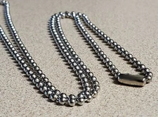 2.4mm SILVER BALL CHAIN STAINLESS MILITARY SPEC ARMY DOG TAG USA SELLER