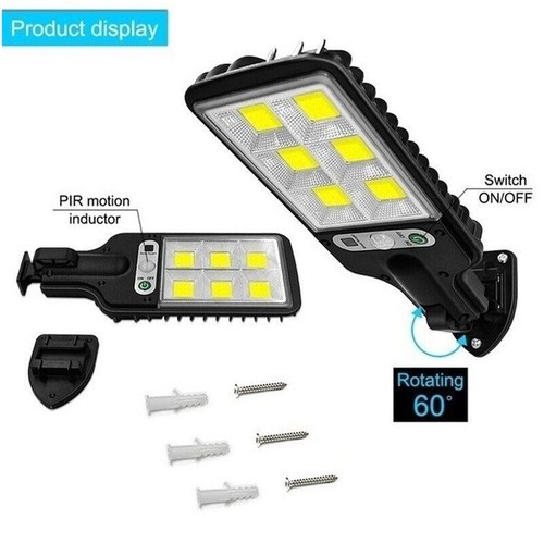 LED Solar Light Motion Sensor 3 Modes Flood Lamp Outdoor Street Wall Yard Garden - 第 6/10 張圖片