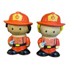"2 Learning Curve Fireman Firefighter Wooden Toys"