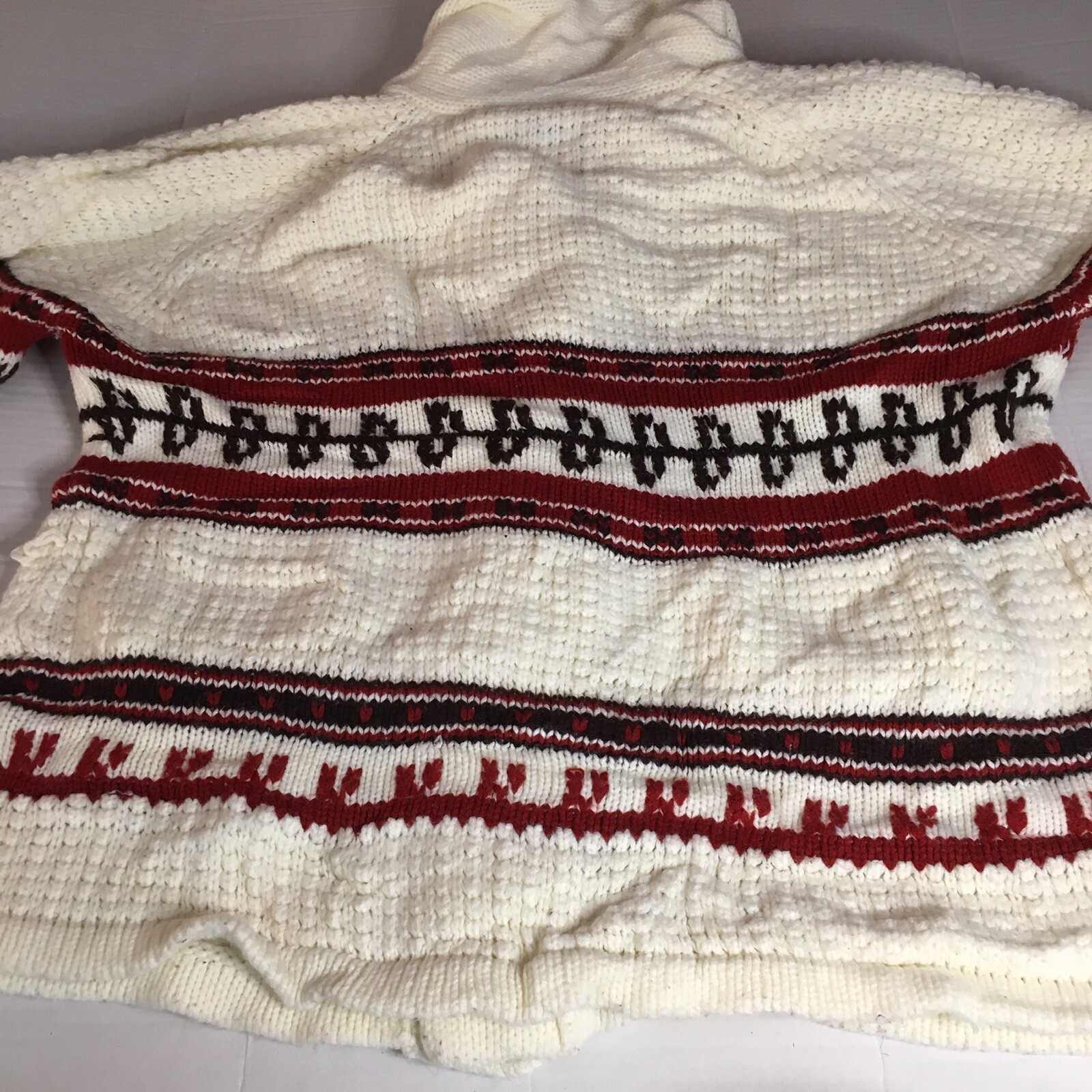 Vtg Gold Circle Department Store Chunky Sweater/ Cardigan XL Thick Knit