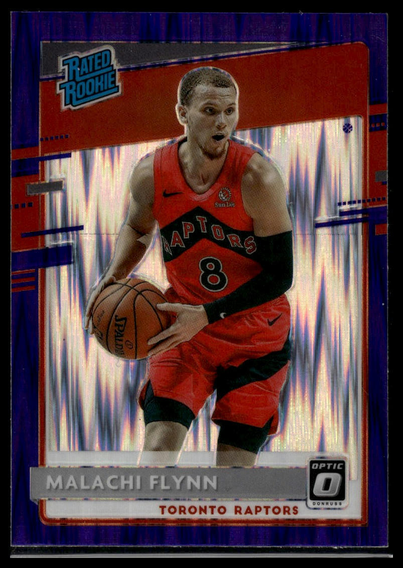 2020-21 Donruss Optic #179 Malachi Flynn Purple Shock Rated Rookie