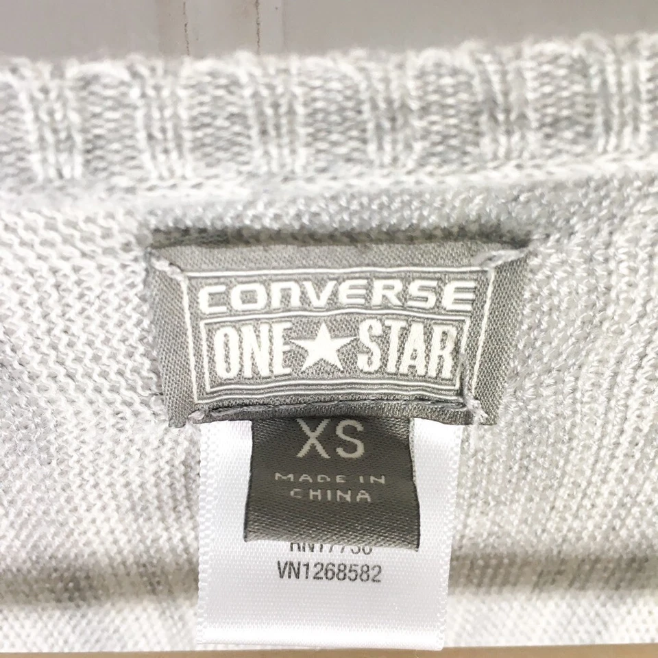 Suéter Pullover Converse One Star Para Mujer Gris Manga Larga Ranura Redonda Acrílico XS Foto 3 de 4