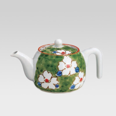 Arita-yaki teapot - Camellia - 550cc/ml - fine ami stainless steel net