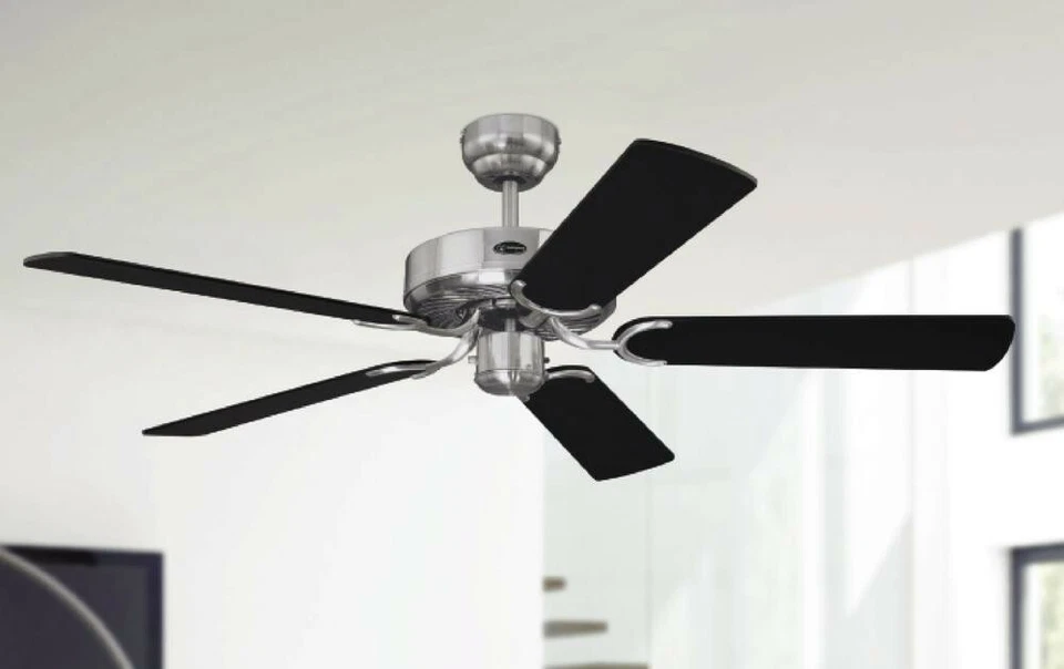 Design Deckenventilator ohne Lampe WESTINGHOUSE CYCLONE Stahl und Schwarz 132 cm - Bild 3 von 4
