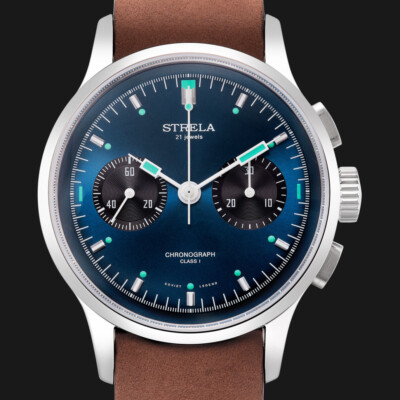 Strela Men's Chronograph Hand-Wound Watch Sea-Gull ST1901 Cosmos Panda 40m