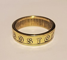 Coin ring HANDMADE from souvenir BOSTON 617 area code token in size 6-15