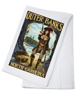 Outer Banks, - Pirate Pinup Girl - Lp Artwork (100% Cotton Towel Absorbent) Outer Banks, - Pirate Pinup Girl - Lp Artwork (100% Cotton Towel Absorbent)