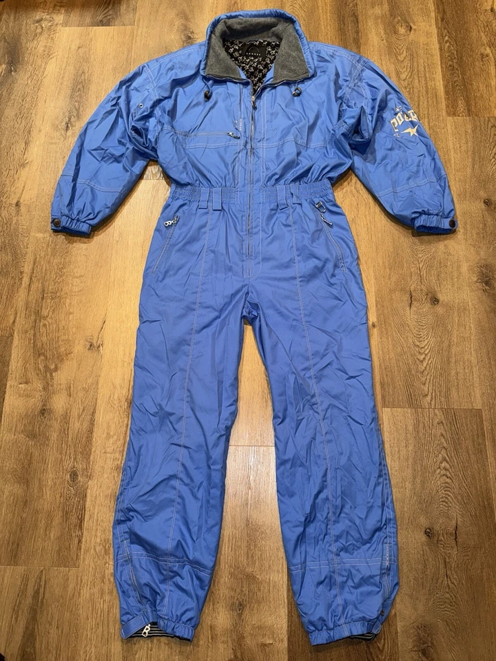 Mens Willy Bogner Ski Suit One Piece Snowsuit Snow Bib Polar Vtg Blue 40 Medium - Image 2 of 4
