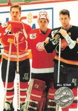 1991  Pro Set Platinum #280 Gary Roberts / Tim Cheveldae / Trevor Linden AS