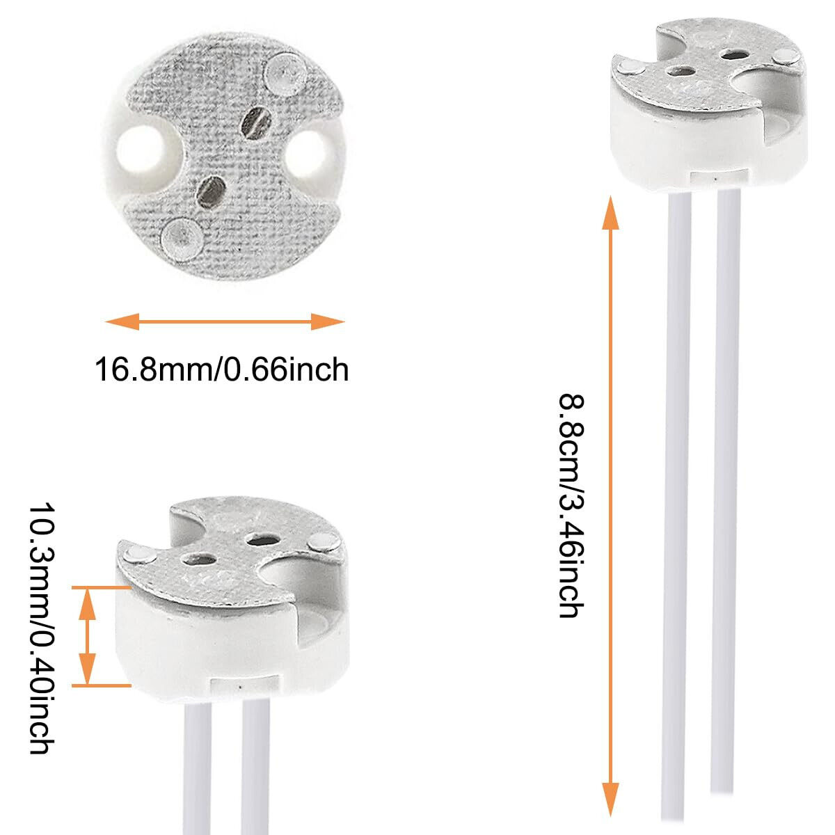 10x 12V Lampenfassung Sockel Adapter universal für G4 MR16 GU5.3 MR11 GU4 GY6.35