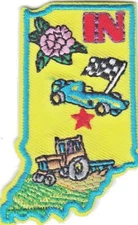 INDIANA STATE SHAPE Iron On Patch States