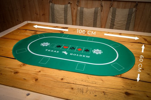 Tapis de poker professionnel 100 x 60 cm ensemble de poker support table de poker tapis support de casino - Photo 5/8