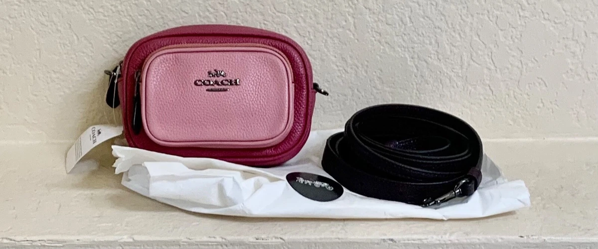 NWT Coach Double Zip Belt Bag Crossbody In Pink Multi Colorblock 76149