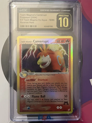 Team Magma's Camerupt 19/95 Team Magma vs Team Aqua Reverse Holo Pristine 10 CGC