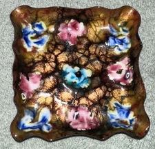 Vintage Colorful Enamel Trinket Dish Handmade Unusual