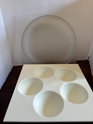 Tupperware WHITE Acrylic Preludio Entertainment Serving Center Elegant Party Dip
