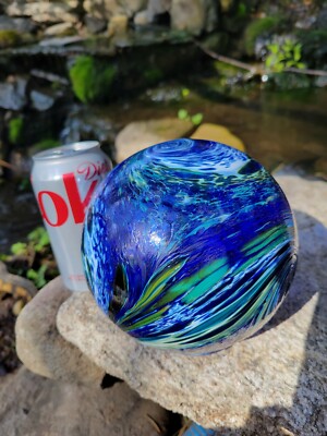 PACIFIC NORTHWEST ART GLASS BALL FLOAT K HOWARD ORGAN ARTIST 5.5'' 