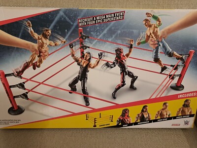 WWE Mega Event Ring & 4 Wrestlers-John Cena, Undertaker, Kane, and