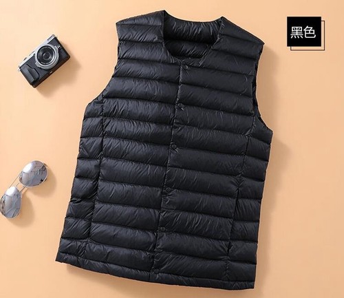 New Men's Collarless Down Vest V-neck Light Down Jacket Warm Jacket XS-XL - Picture 8 of 17