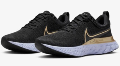 Nike React Infinity Run FK 2 Black Gold Running Shoes Women's 11.5 CT2423-009