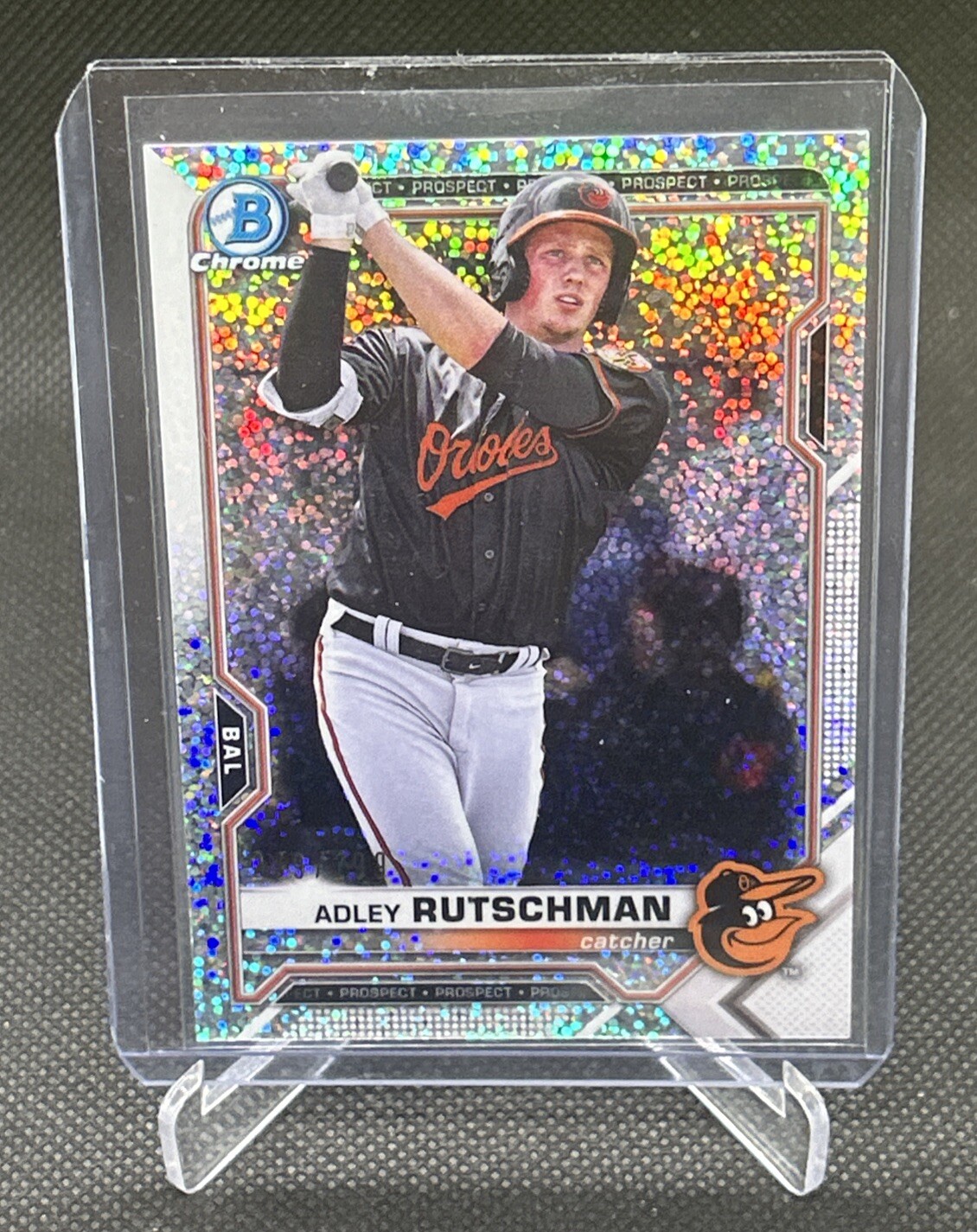 2021 Bowman Chrome Speckle Refractor #BCP121 /299 Adley Rutschman -Orioles