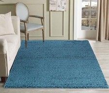 Image of Area Rugs, Teal, 160x230cm Serdim Rugs Living Room Shaggy Area Rugs