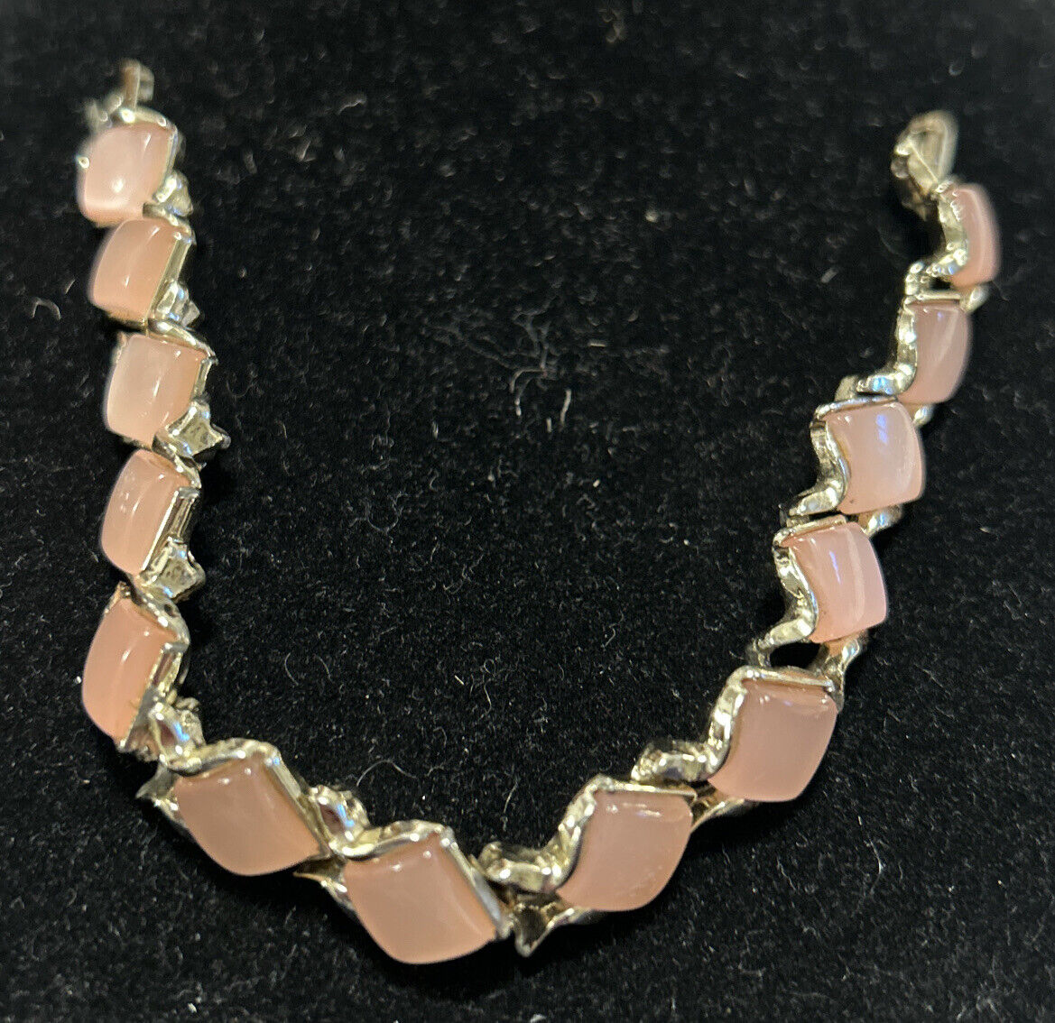 Vintage Coro Pink Lucite Bracelet Signed - image 2