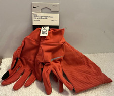 Nike Dri Fit Running Beanie Hat  Glove Set Men's L/XL Adobe/Silver