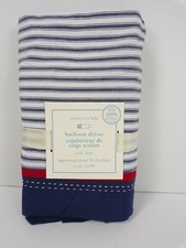 Pottery Barn Baby Backseat Driver Crib Skirt Navy Red 6362
