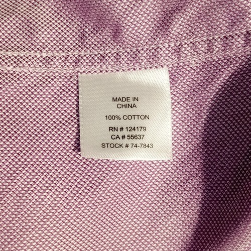 JOHNSTON & MURPHY Button-Down Shirt Men's XL Purple Sheen Long-Sleeve Cotton - Picture 7 of 10