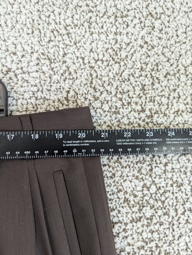 Zanella Dress Pants Mens 40X29 Brown Jesse Preppy Pleated Wool Business Cuffed - Picture 5 of 9