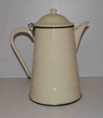 Cafetière ancienne en métal émaillé (hauteur 24 cm)