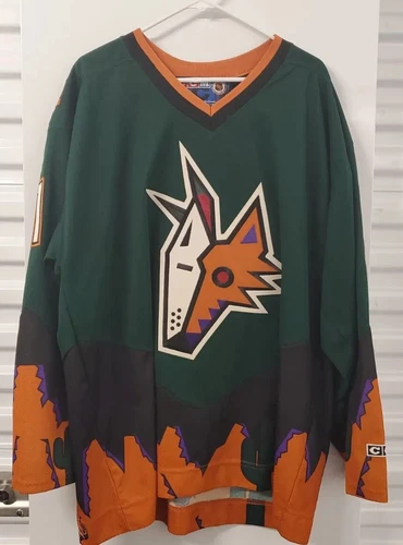 Vintage Signed Phoenix Coyotes SEAN BURKE NHL Pro Hockey Game Jersey Rare CCM XL